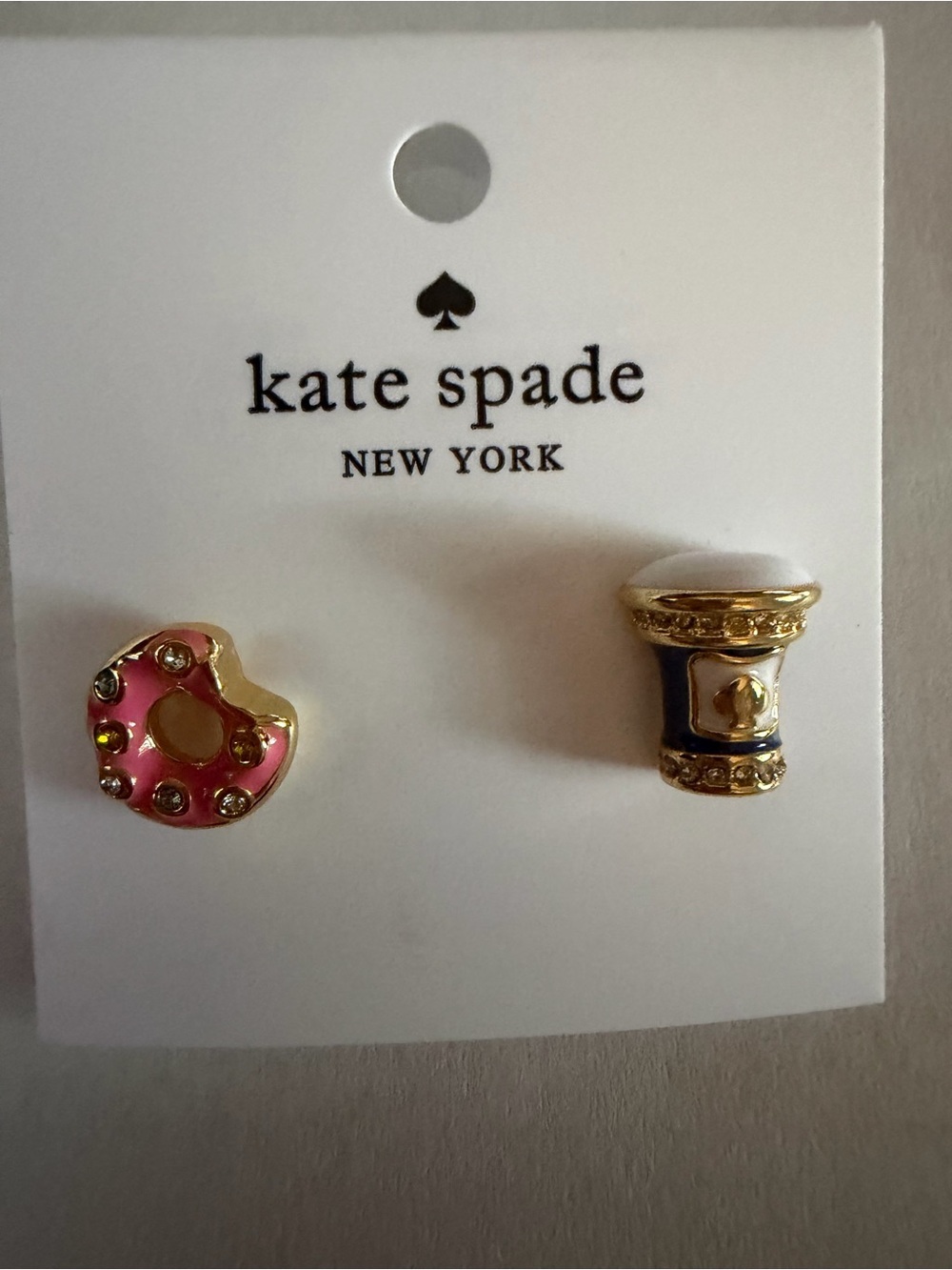 kate spade Gold Tone Flower Back Stud Earrings